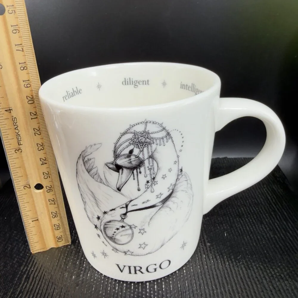 Williams Sonoma Rory Dobner Zodiac Porcelain Mug Cup Virgo White Horoscope